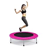 COSTWAY φ97cm Mini Trampolin, Fitness Trampolin faltbar, Kindertrampolin bis 100kg belastbar, Gartentrampolin, Indoor- und...