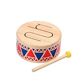 PlanToys Schlagzeug Kinder - Trommel Kinder - Musik Spielzeug ab 1 Jahr - Kindertrommel aus Holz - Kinderschlagzeug inkl....