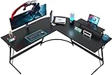 JUMMICO Gaming Tisch 130x130x75cm,Schreibtisch mit Monitorständer,Eckschreibtisch,Schreibtisch L Form,Gaming Schreibtisch...