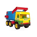 Wader 32051 - Middle Truck Kipper mit arretierbarer Mulde, gelb, Spielzeugauto ab 12 Monaten, ca. 43 cm, ideal als Geschenk zum...