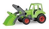 Lena 04213 EcoActives Traktor mit Frontlader, Nutzfahrzeug ca. 35 cm, robuster grüner Trecker mit Schaufel, natürlicher...