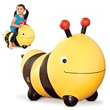B. toys Hüpftier Biene mit Handpumpe – 49cm Aufblasbarer Gelber Hüpfball in Tierform für Kinder ab 18 Monaten, Spielset, (3...