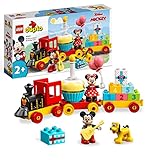 LEGO DUPLO Disney Mickys und Minnies Geburtstagszug, Zug-Spielzeug mit Kuchen und Ballons, inkl. Micky und Minnie Maus-Figuren,...