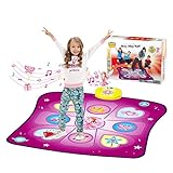 Rodzon Tanzmatte Kinder Spielzeug Geschenke für Mädchen Jungen Alter 3 4 5 6 7 8 Jahre Musikmatte Herausforderung Modi LED...