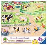Ravensburger Kinderpuzzle - 03689 Morgens auf dem Bauernhof - my first wooden puzzle mit 10 Teilen - Puzzle für Kinder ab 2...