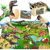 FRUSE Dinosaurier Spielzeug mit 145x98cm Aktivität Spielmatte,12 Stück Realistisches Dino Figuren mit...
