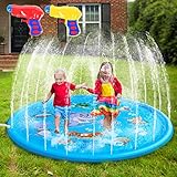 AILUKI Splash Pad Wasserspielzeug Spielmatte Outdoor Garten Splash Spielmatte für Baby Party Sprinkler und Splash Play Matte...