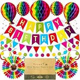 Premium Wiederverwendbare Geburtstagsdeko - Party Deko, Geburtstag & Party Zubehör - Happy Birthday Girlande, Wimpelkette...